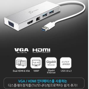 NEXT-N 2포트 USB 3.0 Mini Dock 허브 HDMI LAN VGA